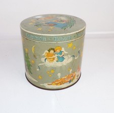 Vecchia scatola di latta Haeberlein macellaio pan di zenzero motivo Natale anni '60 