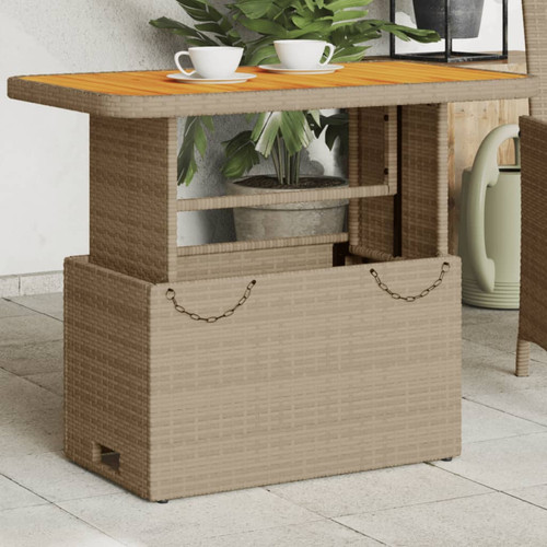 Garden table beige 90x55x71 - garden,