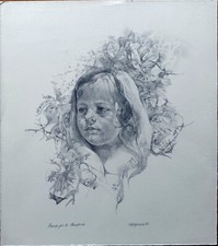 RENZO VESPIGNANI litografia Fanciulla 42x38 1977  firmata num