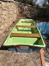 Barca in  Vetroresina 3,4 Mt Completa Di Remi Pieghevoli E Giubbetti