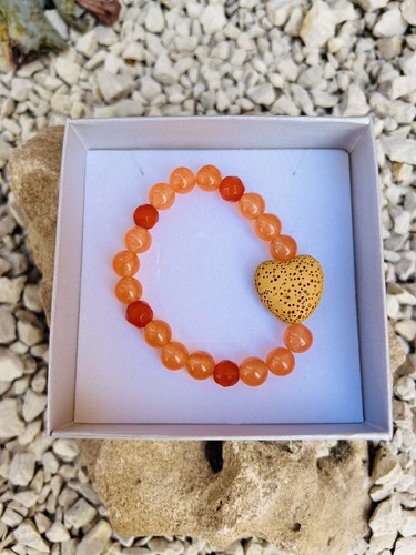 Bracciale con cuore pietra - , in