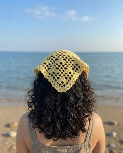 Bandana gialla fatta mano - bandana,