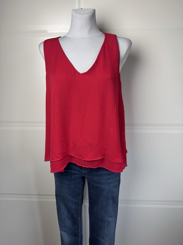 Top zara rosso doppio strato - rosso,