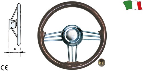 Volante acciaio mogano - mogano,