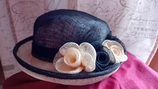 Cappello donna in rafia lucida da cerimonia matrimonio ottimo stato