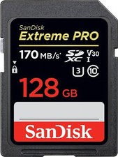 Scheda di memoria SDXC SanDisk Extreme PRO 128 GB fino a 170 MB/s UHS-1 Classe 10, U3, V30