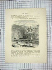 Original Old Antique Print