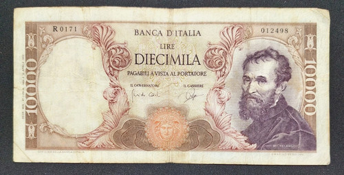 10000 lire michelangelo - 10000,