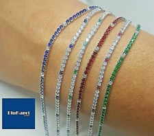 Bracciale uomo donna Tennis vero Argento 925/1000 zirconi bicolore certificato
