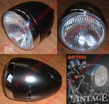 Faro Anteriore Moto Omologato per Cafè Racer Harley Custom Daytona Diametro 16cm