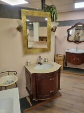 MOBILE DA BAGNO IN STILE DECO' CHIC l. 73 cm IN NOCE SOSPESO 