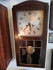 ANTICO OROLOGIO A PENDOLO Junghans A CORDA CASSA IN LEGNO MECCANICO