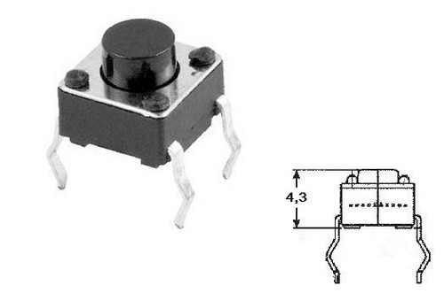 10x micro mini - pulsante, 6x6mm