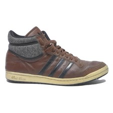 Scarpe da ginnastica alte Adidas serie eleganti da uomo in pelle marrone nera UK 7,5 retrò