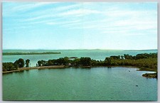 c1973 Veduta aerea North Hero Lake Champlain Vermont cartolina d'epoca 4990