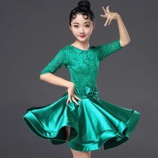 1pcs/lot Kids Child Girls Latin Dance Dress Latin Dance Dress Costume Ballroom