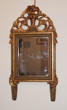 DECORATIVA SPECCHIERA STILE LUIGI XVI IN LEGNO DORATA  36x74cm. EPOCA '800