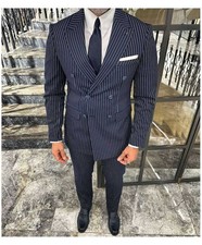 Abito doppiopetto blu slim fit