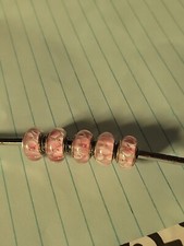 5 Perline in Vetro di Murano con Foro Grande Alta Qualità