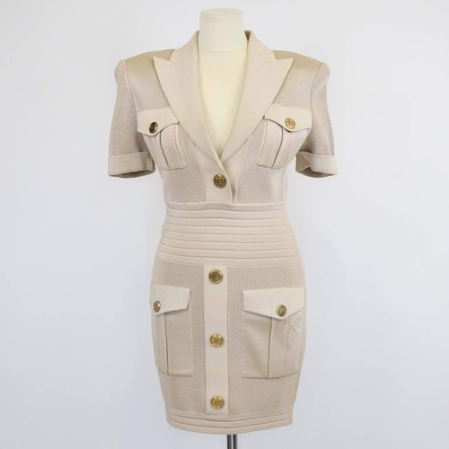 Mini abito balmain beige - balmain, in