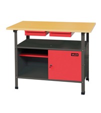BANCO DA LAVORO VALEX IN LEGNO E ACCIAIO CON 2 CASSETTI E ANTA RICHIUDIBILE 1...
