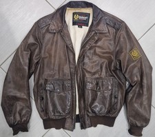 Belstaff Brown Leather STEVE MCQUEEN RAF BLOUSON Jacket XL  ULTRA RARE VINTAGE