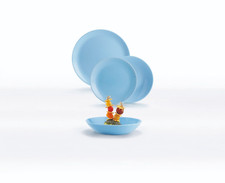 SET 18 PIATTI DIWALI LIGHT BLU LUMINARC - SERVIZIO IN VETRO OPALE TEMPERATO