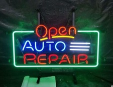 Open Auto Repair Bar Neon