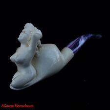 AGovem Pipa da fumo intagliata a mano Nude Lady Block schiuma di mare, pipa pipa AGM-1191