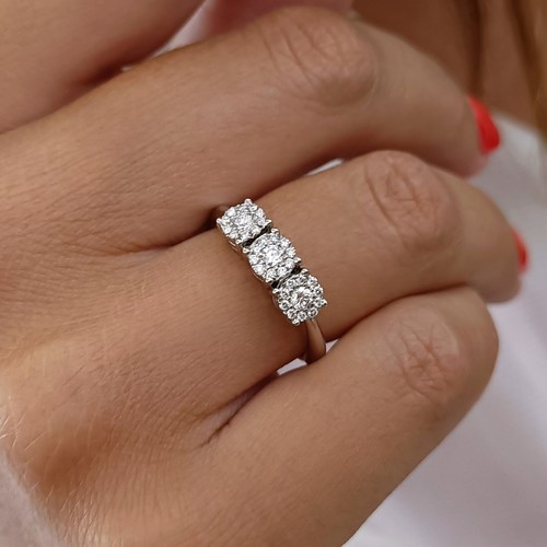 Anello trilogy oro bianco - anello,