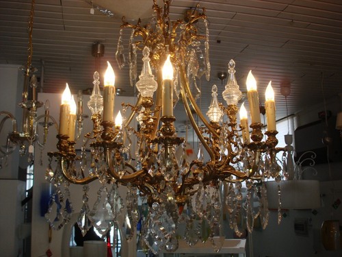 262 lampadario luci oro - 10,