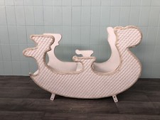 Slitta Di Natale In Legno Rivestito Espositore Artigianato Vintage Fioriera