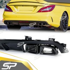Diffusore posteriore + scarico nero per Mercedes CLS 350 C218 W218 2011-2017 AMG line