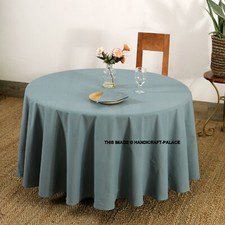 100% Cotone Grigio Solido Colore Tovaglia Rotondo Semplice Stile Tavolo Cover &