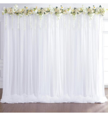 1 tenda biancha doppia una parte con tulle, Decorazione per feste