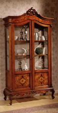 VETRINA CLASSICA INTARSIATA CON RADICA DISPENSA CRISTALLIERA CREDENZA 