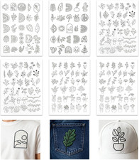 6 Pezzi Carta Idrosolubile per Ricamo, Autoadesivo Stabilizzatore Ricamo, Disegn