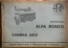 ALFA ROMEO GAMMA AR8-Manuale originale caratteristiche prescrizioni tecniche1978