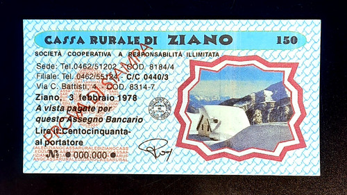 Miniassegni soprastampati - miniassegni,