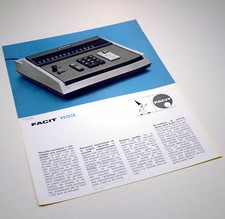 FACIT 1123 CALCOLATORE ELETTRONICO 1968 DEPLIANT IN ITALIANO RARO L0401S7  