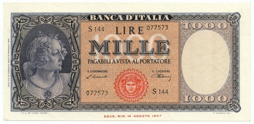 1000 lire italia ornata - ornata, di