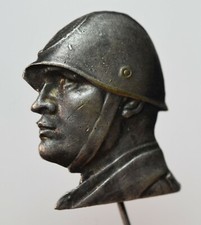 Distintivo spilla ventennio profilo del duce Benito Mussolini Dux