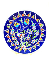 Vintage Ceramica Piatto Kütahya Dipinti Mano Turchia Decorazione Rarità