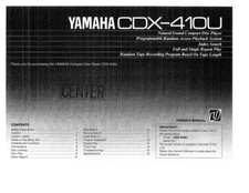 Yamaha CDX-410U - Lettore CD compact disc - Istruzioni per l'uso - MANUALE UTENTE