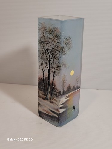 Vase verre peint - verre,
