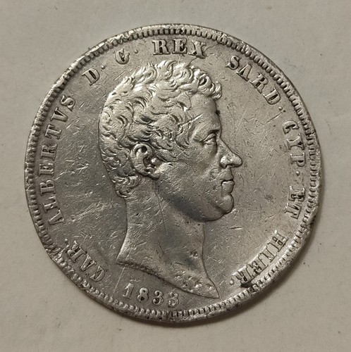 Moneta lire 1833 carlo - moneta,