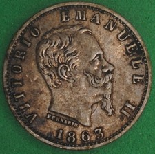 1863M BN Italy 20 Centesimi