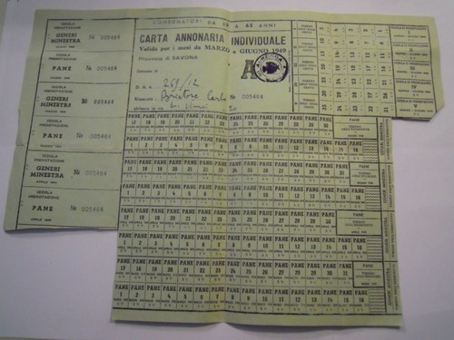Carta annonaria individuale - carta,