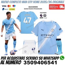 Maglia Manchester City Foden 2025 2026 Home Bambino Personalizzata Nuova Prima