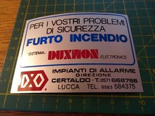 ADESIVO STICKER kleber vintage furto incendio duxmon impianti d allarme certaldo